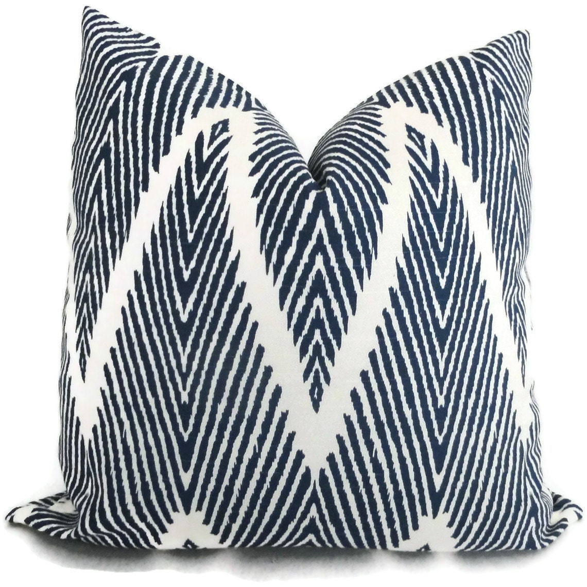 Indigo Blue Ikat Chevron Decorative Pillow Cover, 18x18, 20x20, 22x22 or lumbar pillow Throw Pillow, Accent Pillow, Toss Pillow