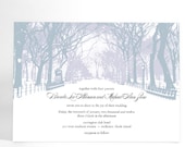 Winter Wedding Invitations with Trees- Winter Wonderland, Park Theme, City Wedding, City Park Snow Covered Path - ALookOfLove