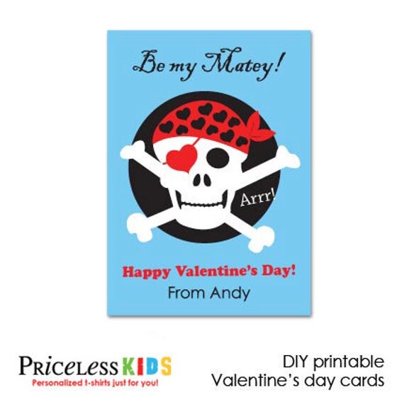 Printable Pirate Valentine Cards For Boys Kids By PricelessKids