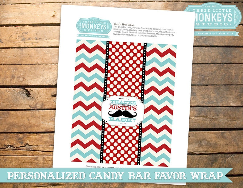 Personalized Little Man Mustache Chocolate Bar Favor Wrapper Il_170x135