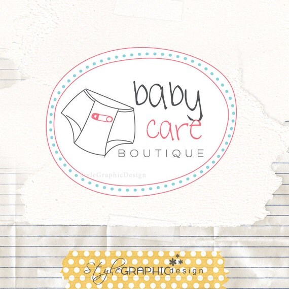 Baby boutique logo unique logo design ooak by StyleGraphicDesign