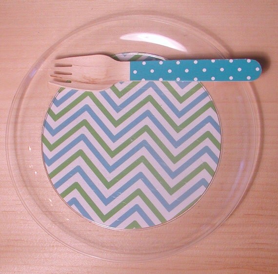 Chevron Dessert Plates - Choose from 72 colors - Set of 12 Il_570xn