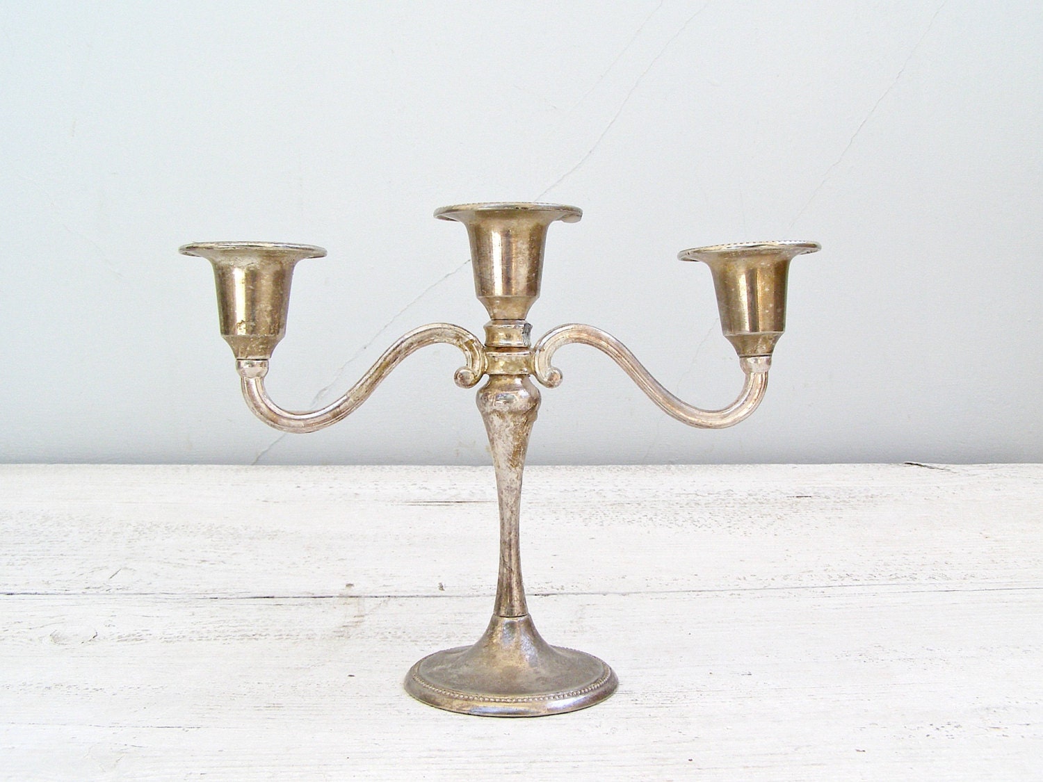 Art Deco Silver Candelabra, Mid Century classic Tableware, wedding gift, Holiday Party, Traditional table decoration, Coattage chic - MeshuMaSH