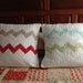 Moda Ruby Chevron quilted pillow covers 20" X 20" set of 2