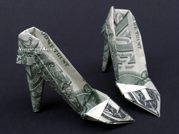 how to make money origami shoes