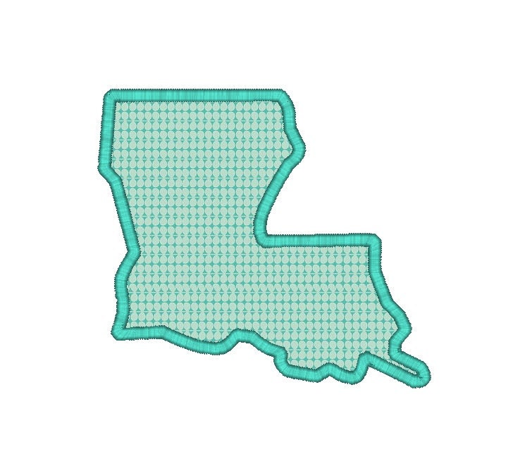 Louisiana State Shape Applique Machine Embroidery by SewChaCha