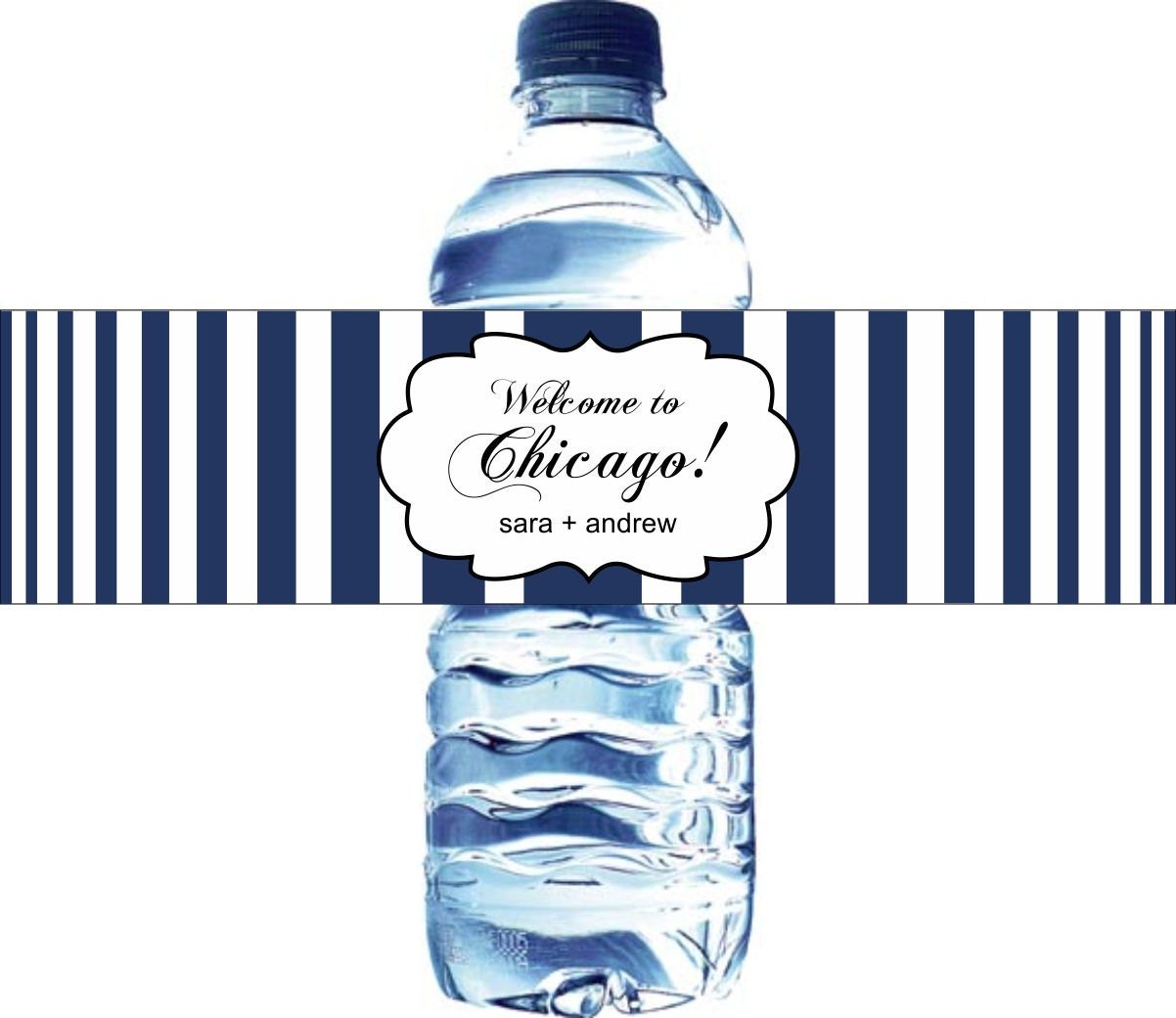 200 Waterproof Water Bottle Labels - Printed labels with your wedding colors Il_570xn