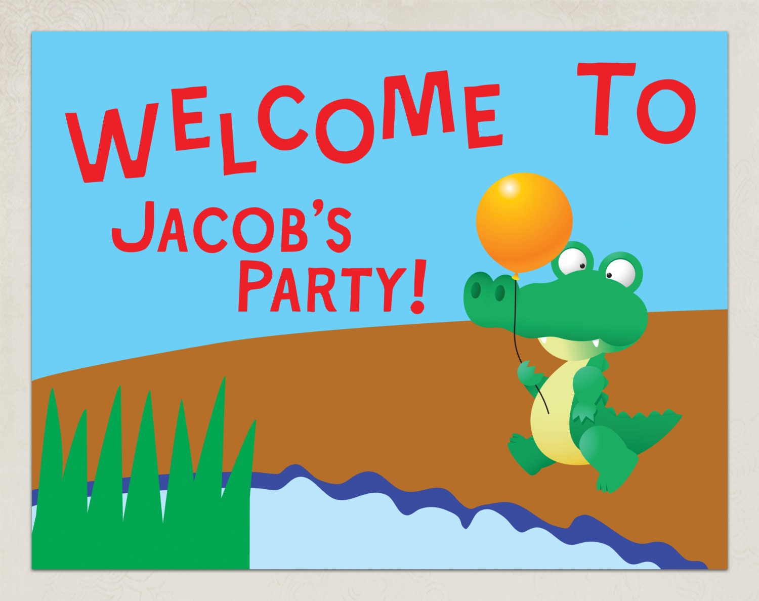 Printable Customized Welcome Sign - Alligator Party Collection - DIY Printable by The Splendid Shindig Il_570xn