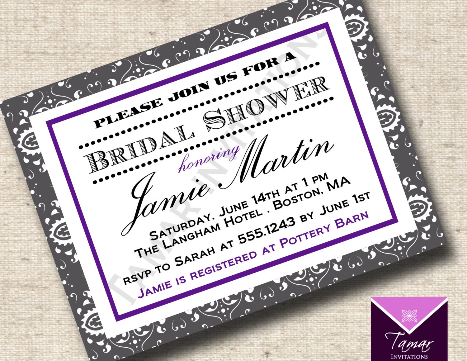 Printable Bridal Shower Invitation- Eat, Drink and Be Married -Great for Engagement /Save the Date /Birthday too Il_570xn