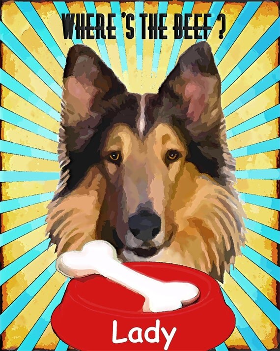 Collie Dog Print Advertising Slogan Art Poster 3 by SaveADogRescue