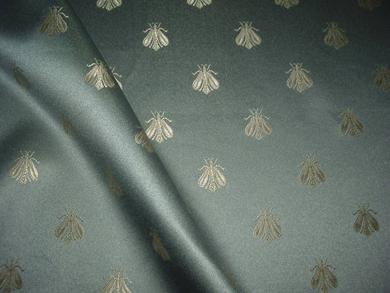 One Yard French Blue NAPOLEON BEE Damask Fabric by WalshDesigns