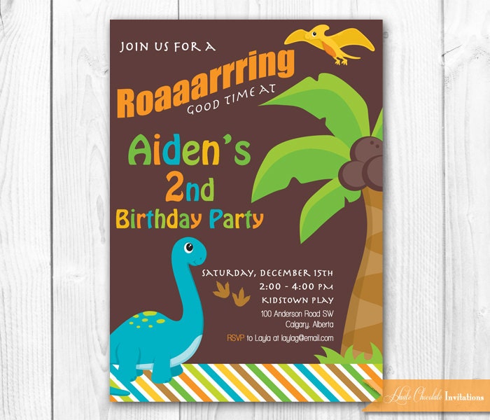 Dinosaur Party Invitation. Dinosaur Birthday Invitation. DIY Printable Birthday Invite. Il_570xn