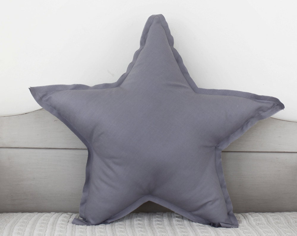 Star shaped Pillow or cushion - french grey, soft cotton - ColetteBream