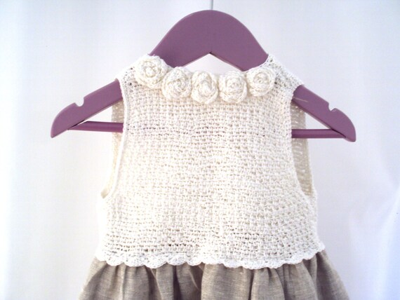 vestidos niña crochet y tela