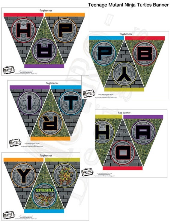 Ninja Turtles Banner- Digital File Il_570xn
