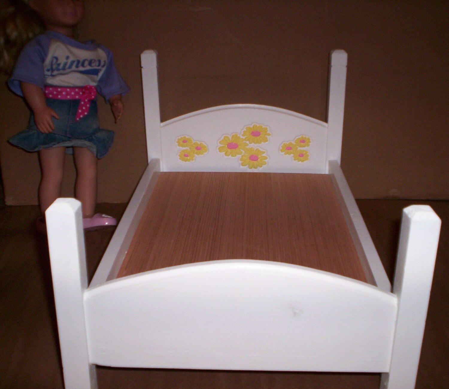 American Girl doll size bed white with by cmcraftedtreasures