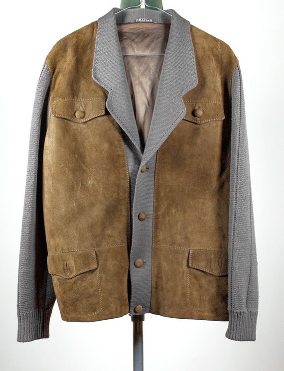 mens suede cardigan