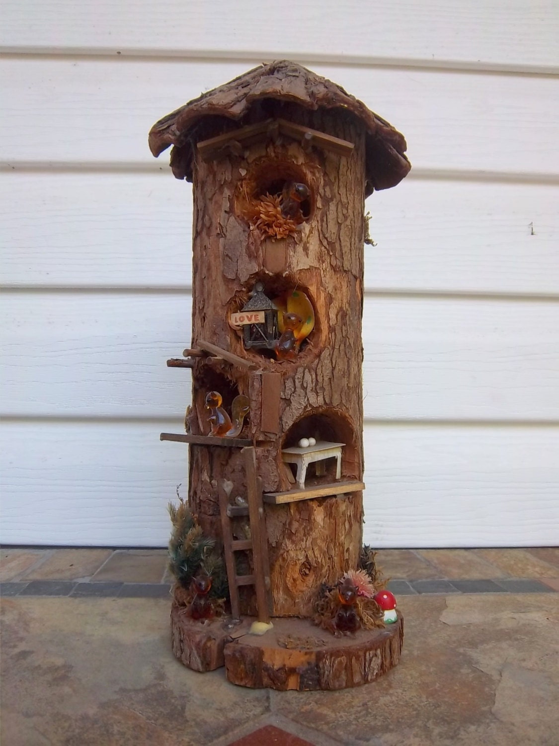 Squirrel Tree House Love Nest by DayJahView on Etsy