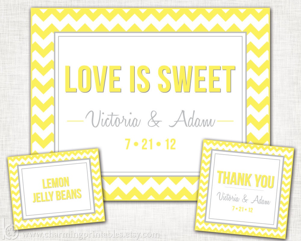 Chevron Buffet Set - Custom Colors - PRINTABLE PDF Files Buffet Sign Labels Tags - Chevron Collection Il_570xn