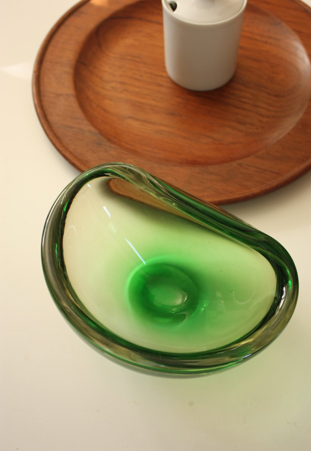 Green Murano Art Glass Bowl