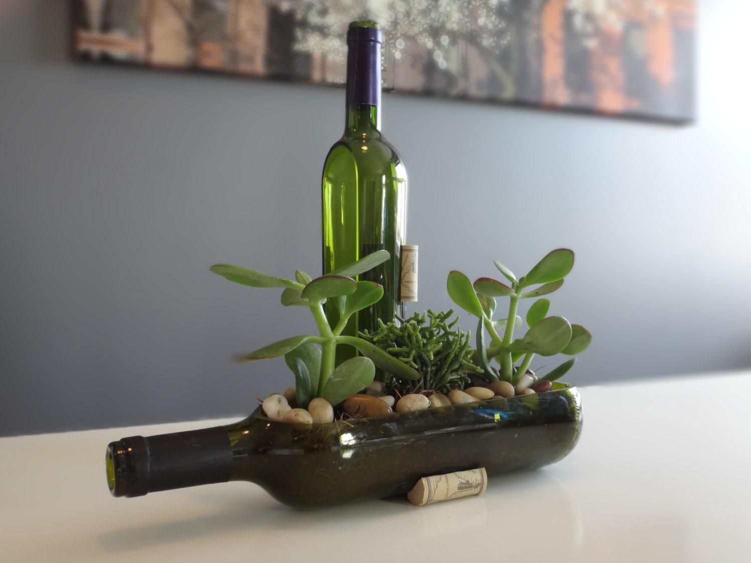 Wine Bottle Garden Succulent Planter - Build Your Own Garden - Rehabulous