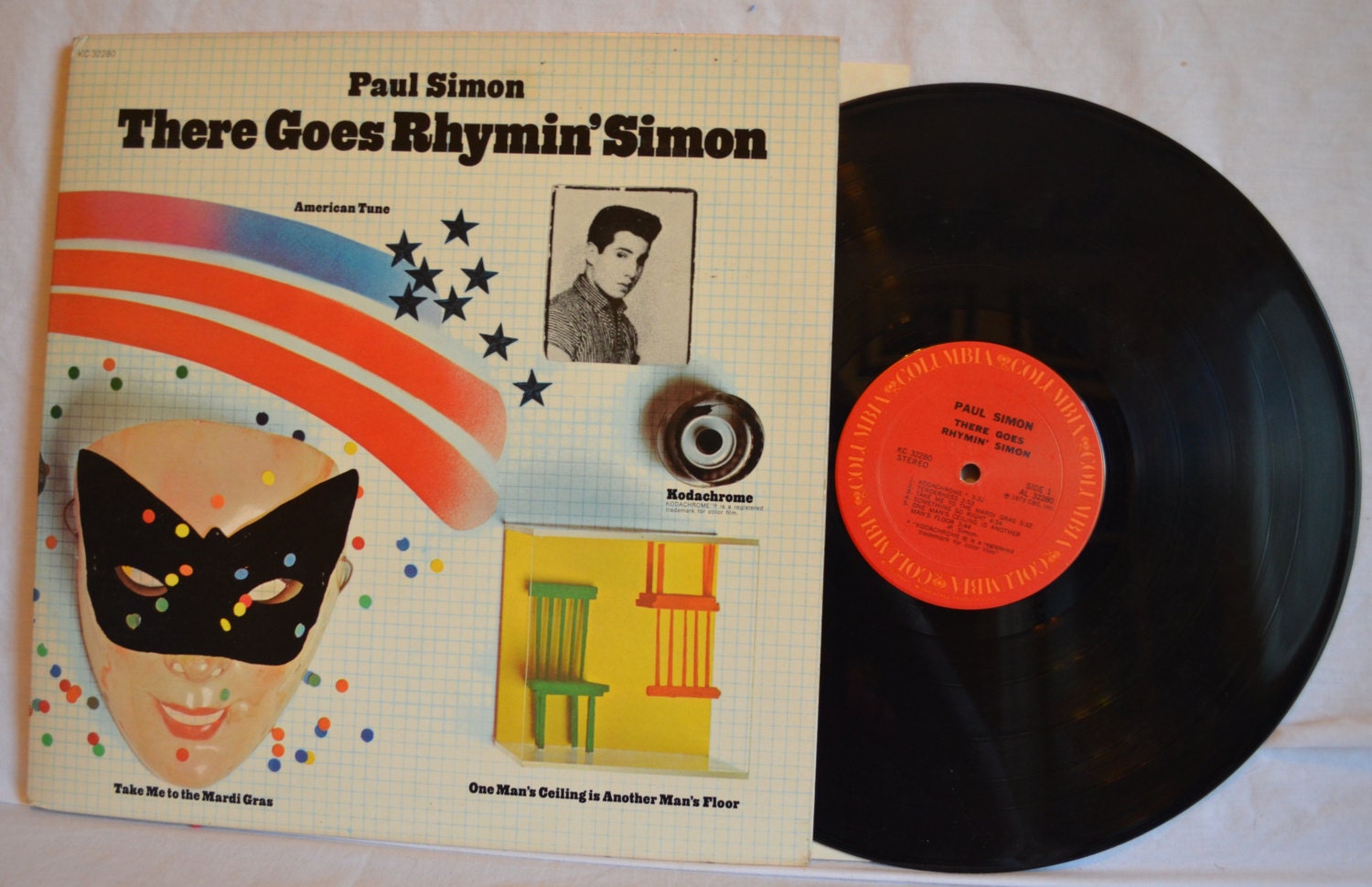 Vintage Record Paul Simon: There Goes Rhymin' Simon Album LP Columbia KC 32280