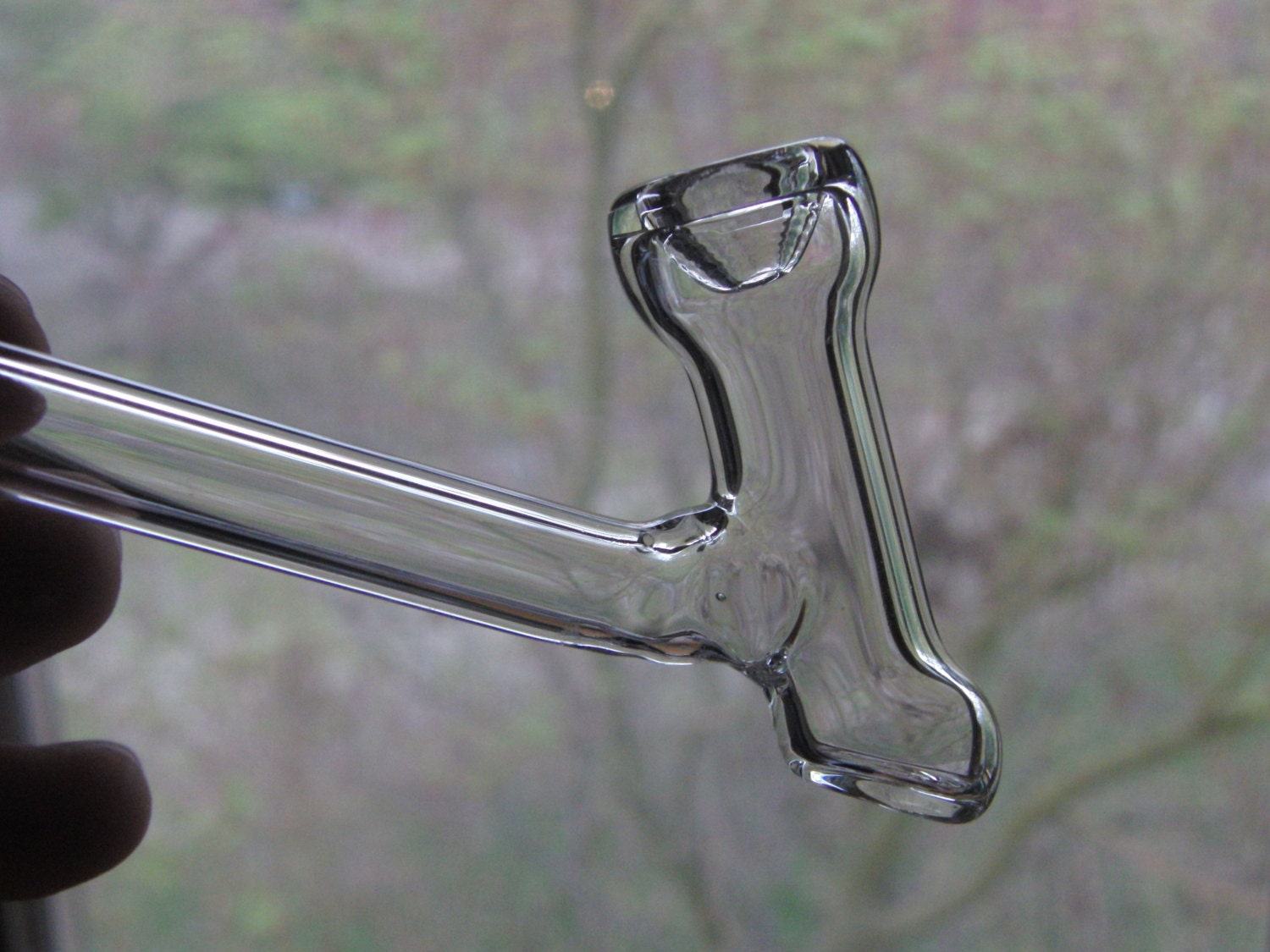 Elegant Glass Gandalf Pipe In All Clear By Vaporcentricglass