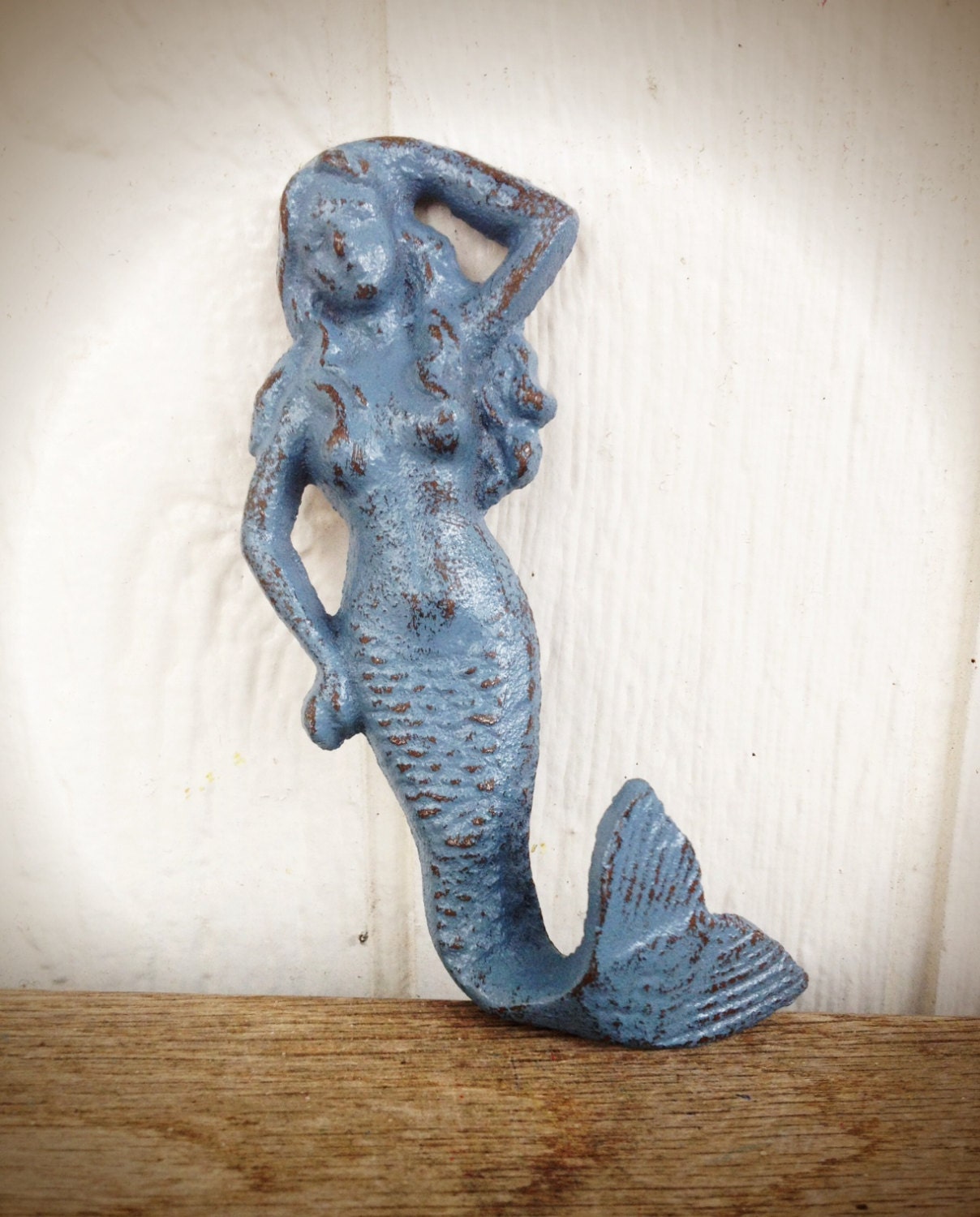 BOLD slate blue grey MERMAID towel hook // wall hook by BOLDHOUSE