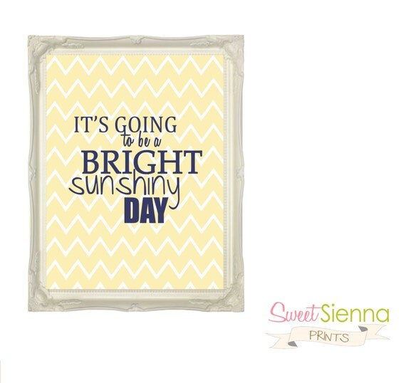 INSTANT DOWNLOAD Yellow/Navy Bright Sunshiny by SweetSiennaPrints