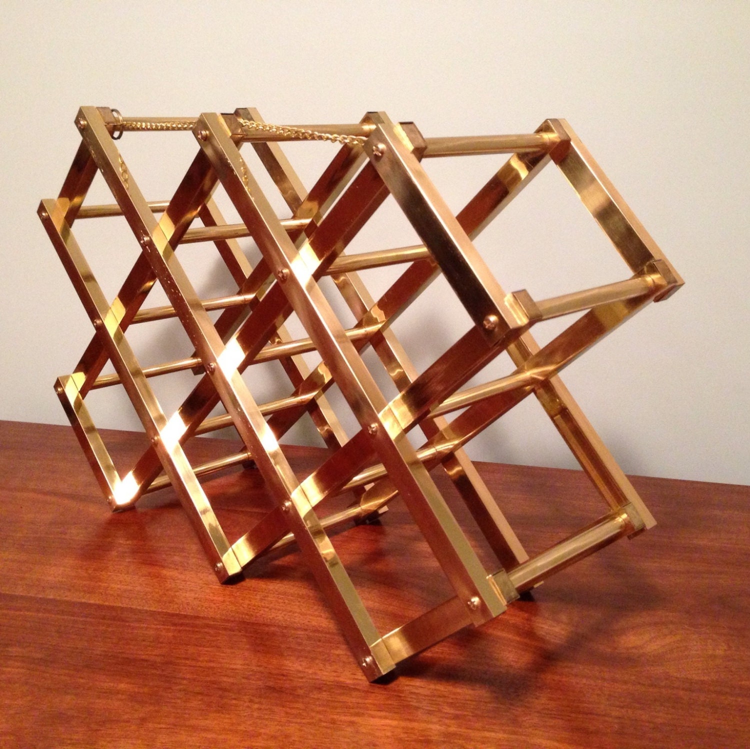 Vintage Brass Wine Rack by TwoGuysVintage on Etsy