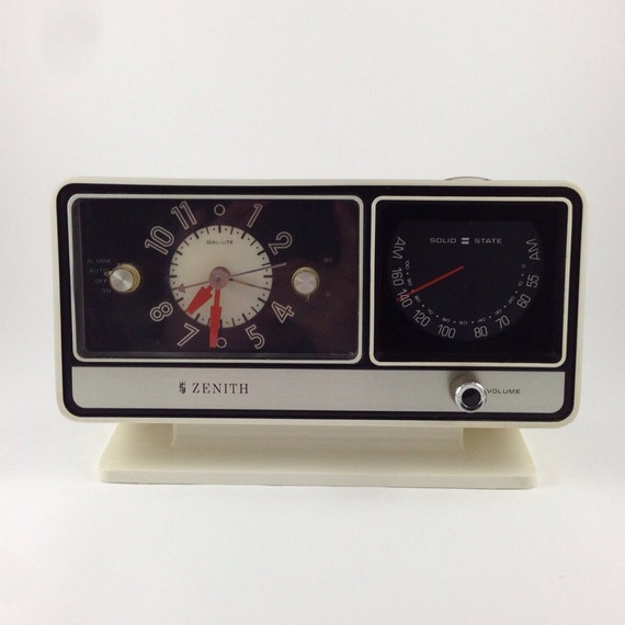 Vintage Floating 70s Zenith Alarm Clock Radio by TwoGuysVintage
