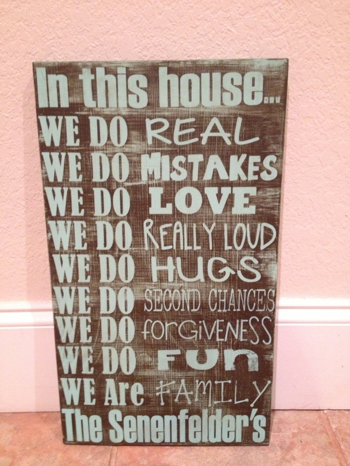 Items similar to Personalized Wooden Sign House Rules on Etsy