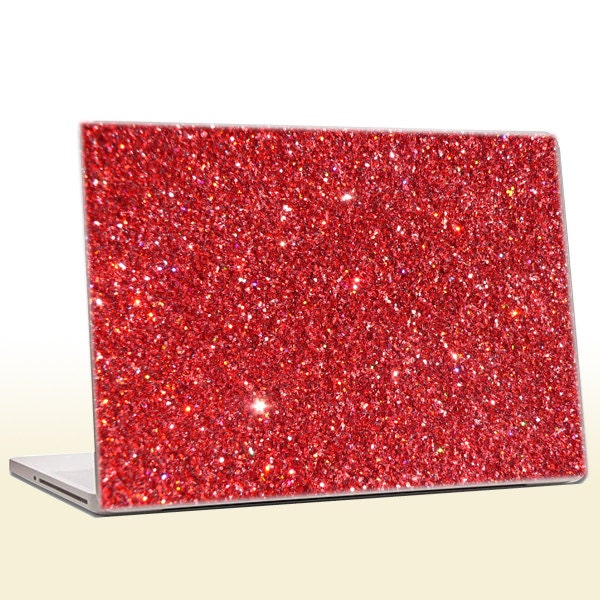 Holographic Red Glitter Laptop Skin extra by IridescentBeauty