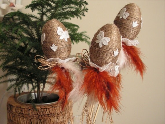 Rustic Easter eggs - set 6.