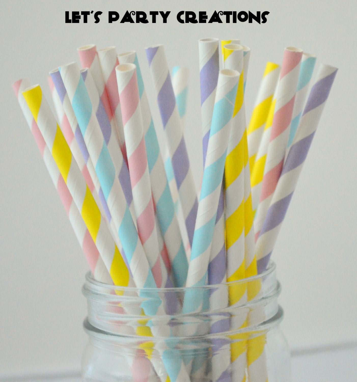 SPRING Paper Straws: Pink, blue, yellow, purple Paper Straws, 50 Spring Paper Straws, Drinking Straws, Cake Pops, Gender Reveal Baby Shower Il_570xn