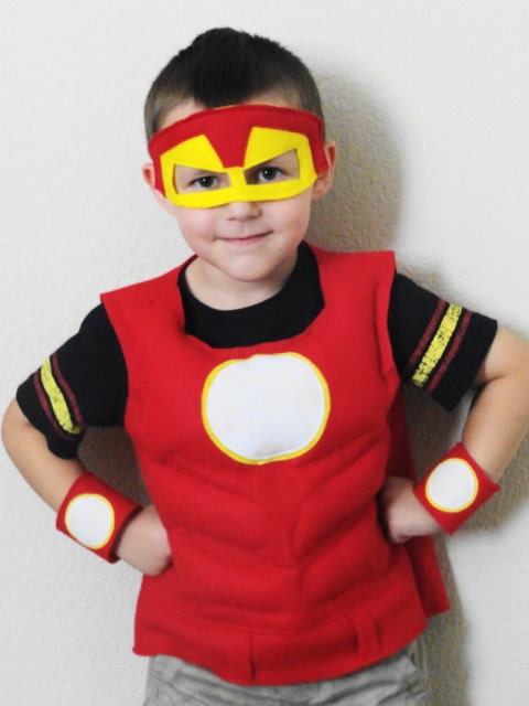 Child's Red and Yellow Super Hero Costume - JulieMarieKids