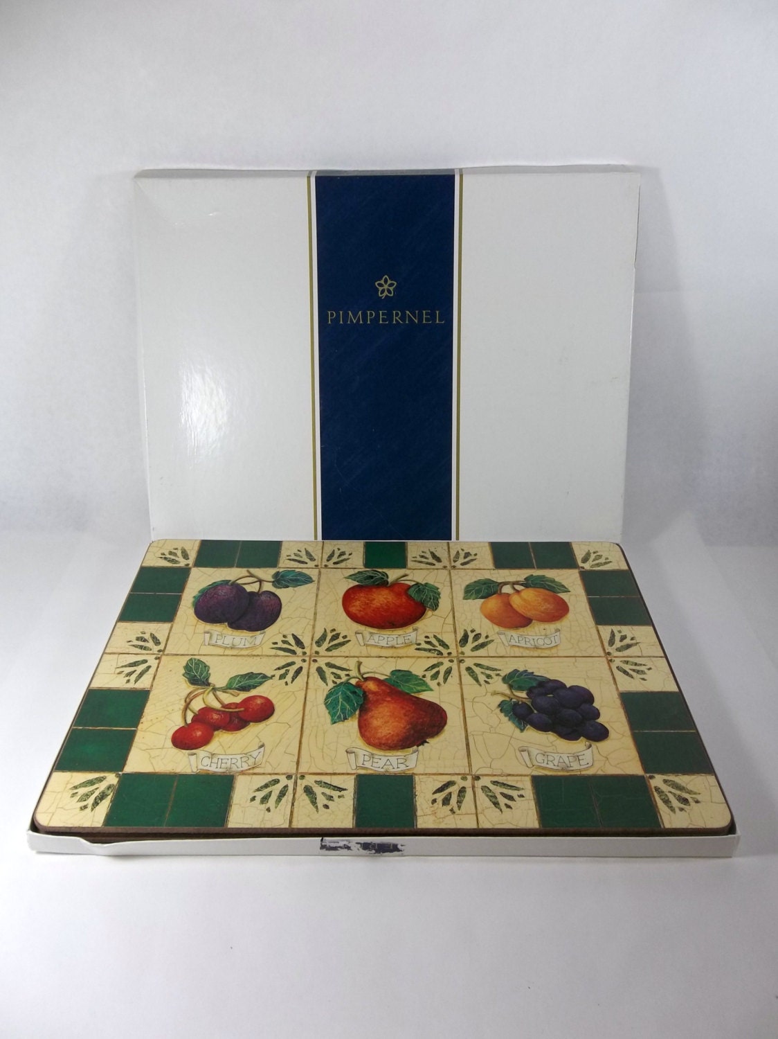 PIMPERNEL Placemats Fruit Medley Cork back by ZephyrhillsVintage