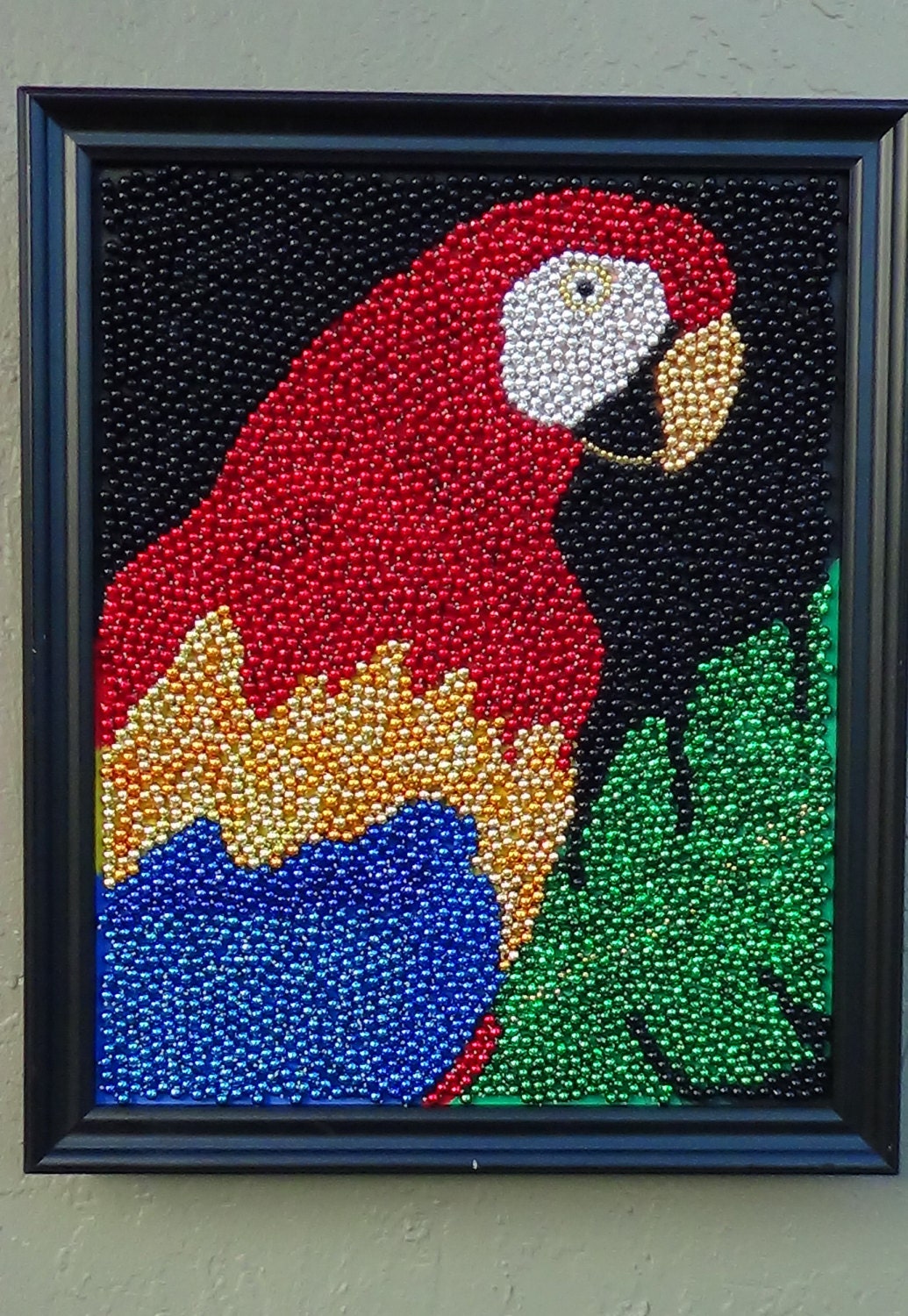 mardi gras bead mosaic