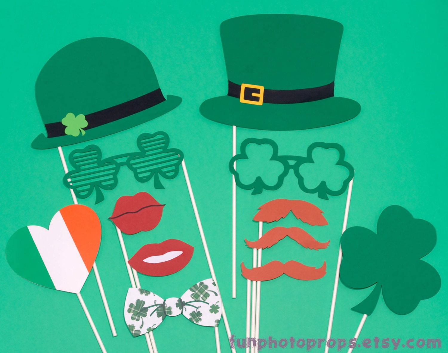 St Patrick's Day Photo Booth Props - 12 Piece Photobooth Set - Photobooth Props Il_570xn