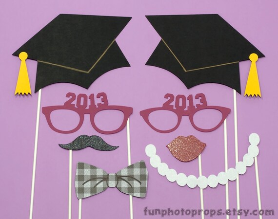 Photo Booth Prop Set- 8 Piece Graduation Photo Booth Prop Set - Photobooth Props Il_570xn