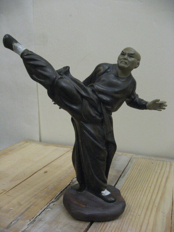 Shaolin warrior monk ceramic statue. by MomAndSonGoods on Etsy