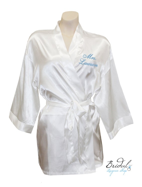 Personalized Mrs Satin Robes By Bridallingerieshop On Etsy 