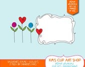 Frame and flower clip art set Il_170x135