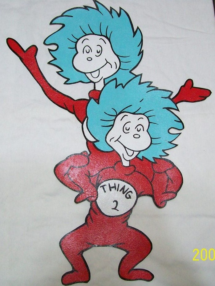 dr. seuss inspired thing 1 and thing 2 wallpaper mural on thing 1 thing 2 wallpapers
