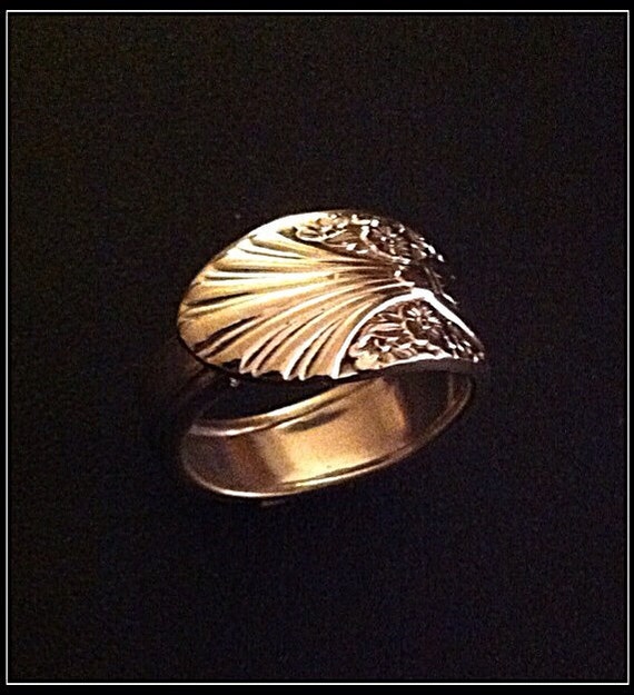 Victorian Silver Spoon Men's Shell Ring