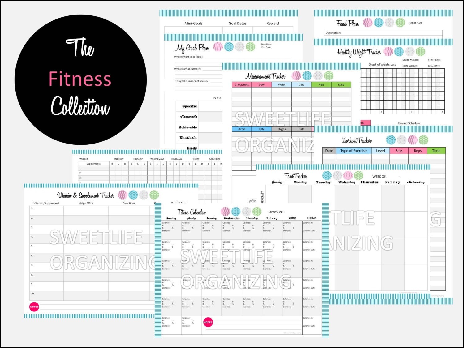 FITNESS and HEALTH Collection - Exercise &amp; Diet Worksheets ...