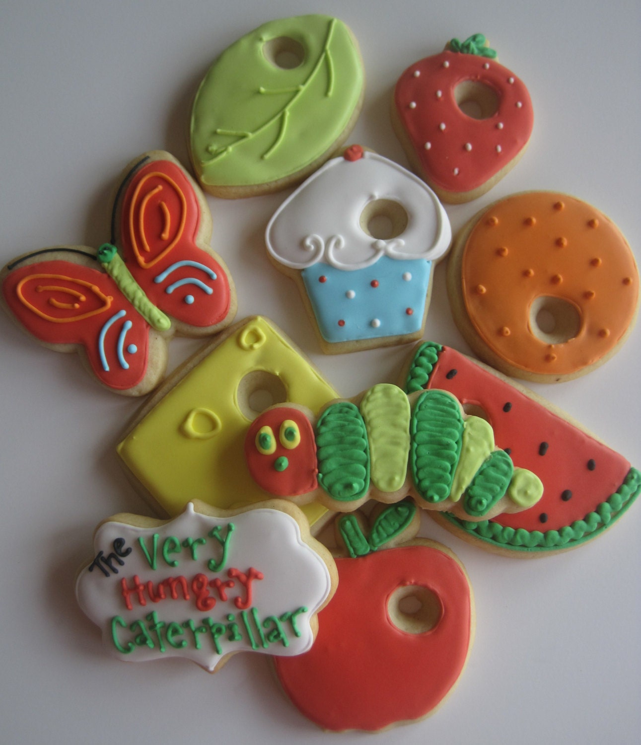 Very Hungry Caterpillar cookie assortment, Kids party