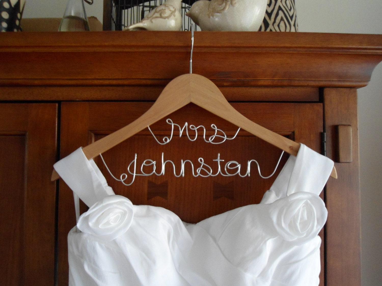 Hanger Mrs on Top,Hanger two lines, personalized Custom Bridal Hanger ...