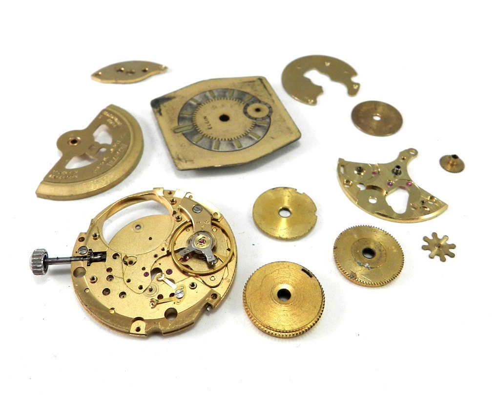 Vintage Watch Parts Movements Lot Gold by thecornerdrawer on Etsy