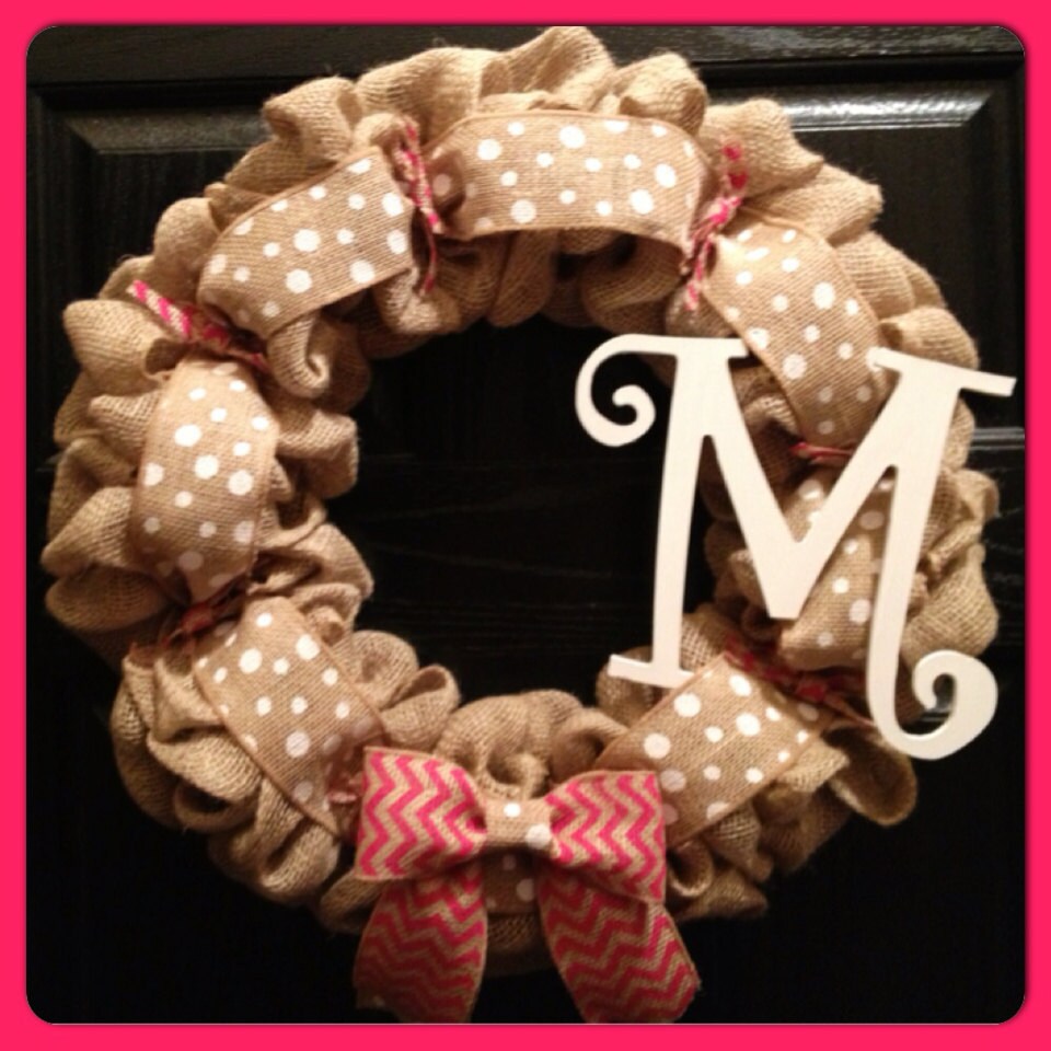 Chevron Polka Dot Burlap Wreath With By SheekBurlapDesigns